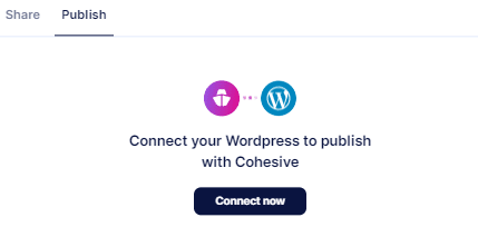 AI Writing Tool: Cohesive's publish to WordPress option