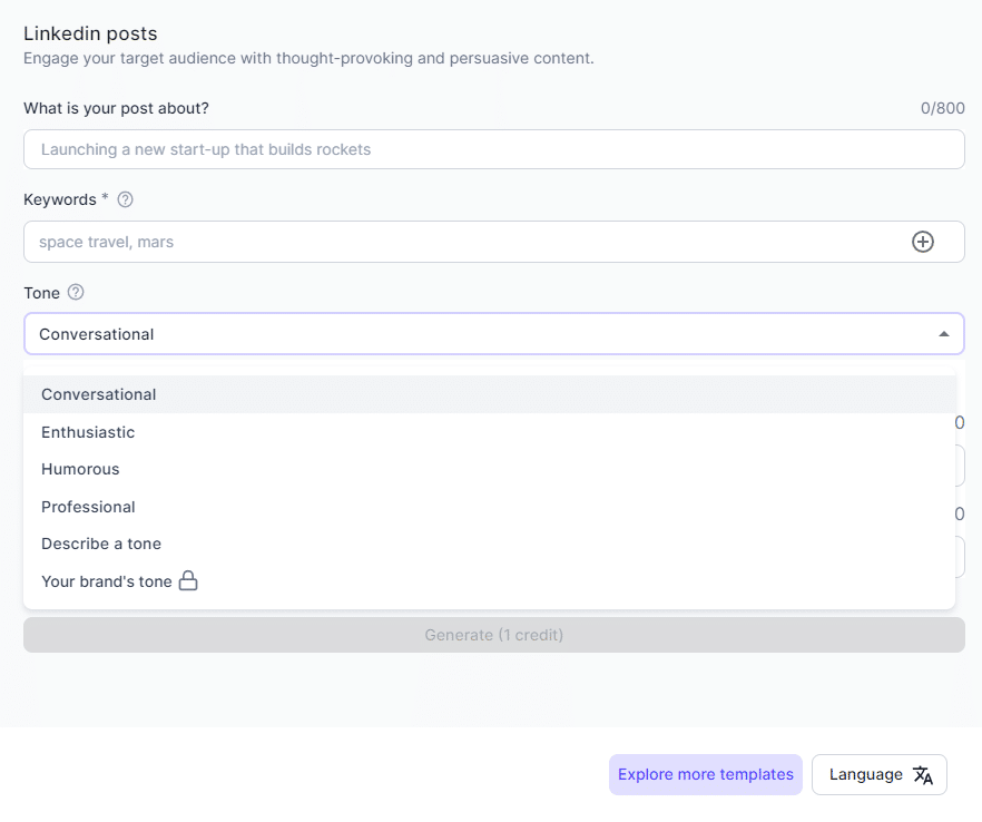 Hypotenuse AI's template customization