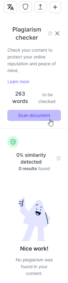 Hypotenuse AI plagiarism checker - scan document
