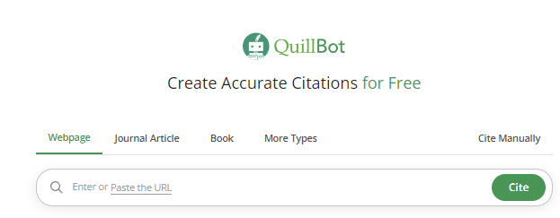 QuillBot  Citation Generator feature