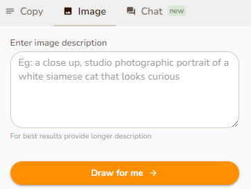 Rytr Image Generator feature