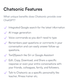 writesonic's chat feature: Chatsonic