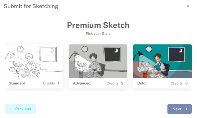 Premium sketch: style options